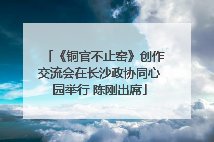 《铜官不止窑》创作交流会在长沙政协同心园举行 陈刚出席