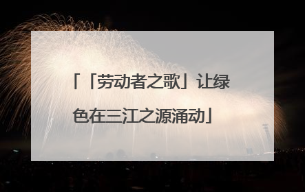 「劳动者之歌」让绿色在三江之源涌动