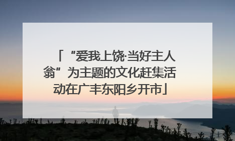 “爱我上饶·当好主人翁”为主题的文化赶集活动在广丰东阳乡开市