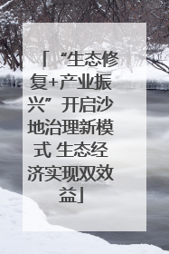 “生态修复+产业振兴”开启沙地治理新模式 生态经济实现双效益