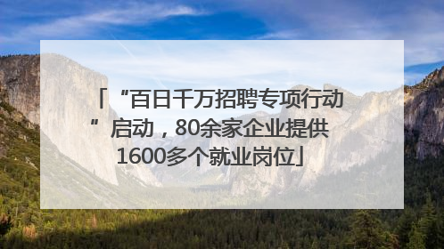 “百日千万招聘专项行动”启动，80余家企业提供1600多个就业岗位