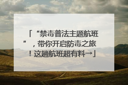 “禁毒普法主题航班”，带你开启防毒之旅！这趟航班超有料→