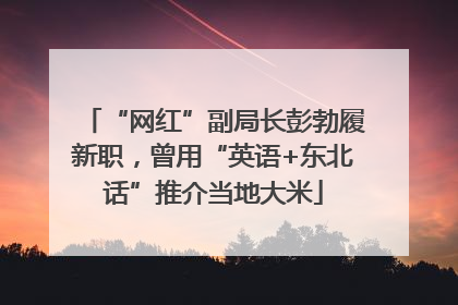 “网红”副局长彭勃履新职，曾用“英语+东北话”推介当地大米