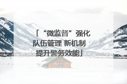“微监督”强化队伍管理 新机制提升警务效能