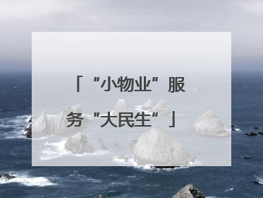 “小物业”服务“大民生”