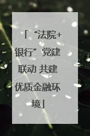 “法院+银行”党建联动 共建优质金融环境