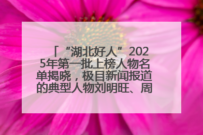 “湖北好人”2025年第一批上榜人物名单揭晓，极目新闻报道的典型人物刘明旺、周亮亮榜上有名