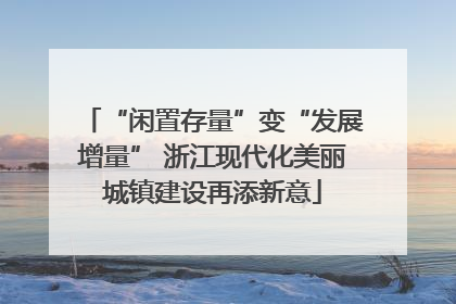 “闲置存量”变“发展增量” 浙江现代化美丽城镇建设再添新意