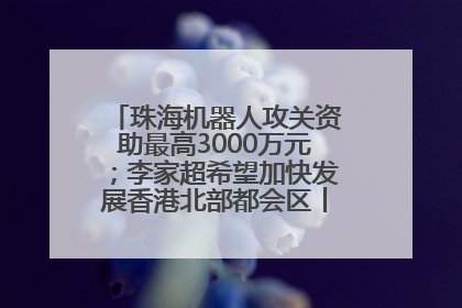 珠海机器人攻关资助最高3000万元；李家超希望加快发展香港北部都会区丨大湾区财经早参