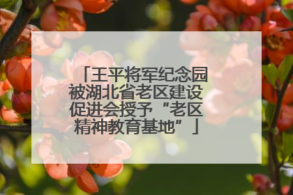 王平将军纪念园被湖北省老区建设促进会授予“老区精神教育基地”
