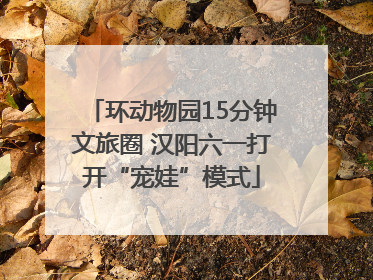 环动物园15分钟文旅圈 汉阳六一打开“宠娃”模式