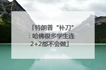 特朗普“补刀”：哈佛很多学生连2+2都不会做