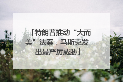 特朗普推动“大而美”法案，马斯克发出最严厉威胁
