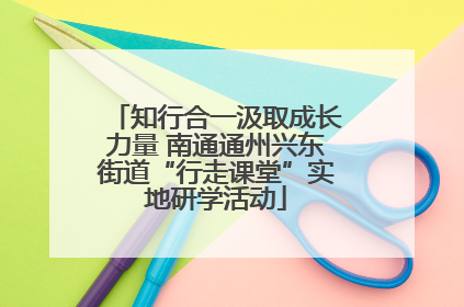 知行合一汲取成长力量 南通通州兴东街道“行走课堂”实地研学活动