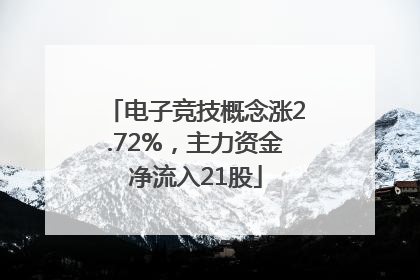电子竞技概念涨2.72%，主力资金净流入21股