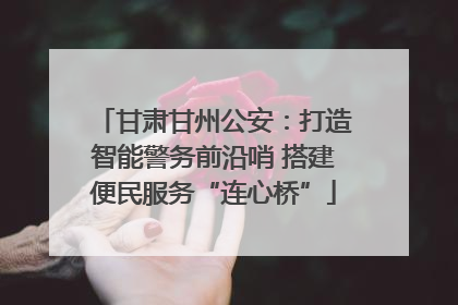 甘肃甘州公安：打造智能警务前沿哨 搭建便民服务“连心桥”