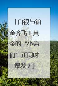 白银与铂金齐飞！黄金的“小弟们”正同时爆发？