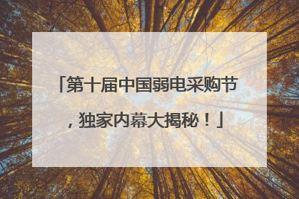 第十届中国弱电采购节，独家内幕大揭秘！