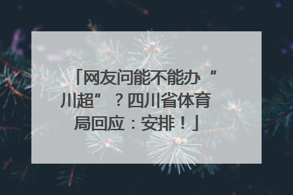 网友问能不能办“川超”？四川省体育局回应：安排！