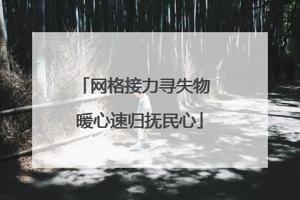 网格接力寻失物 暖心速归抚民心