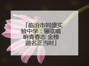 临汾市同盛实验中学：骊歌唱响青春志 金榜题名正当时