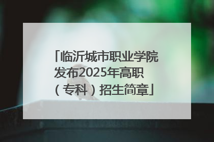 临沂城市职业学院发布2025年高职（专科）招生简章