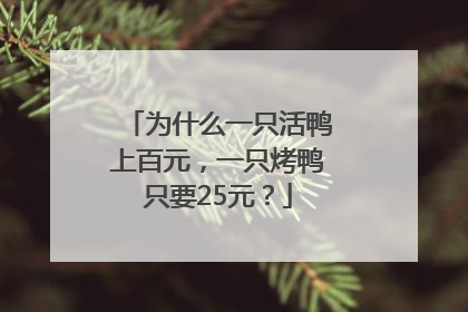 为什么一只活鸭上百元，一只烤鸭只要25元？