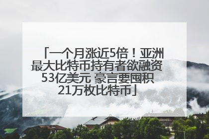 一个月涨近5倍！亚洲最大比特币持有者欲融资53亿美元 豪言要囤积21万枚比特币