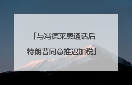 与冯德莱恩通话后 特朗普同意推迟加税