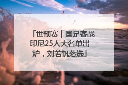 世预赛｜国足客战印尼25人大名单出炉，刘若钒落选