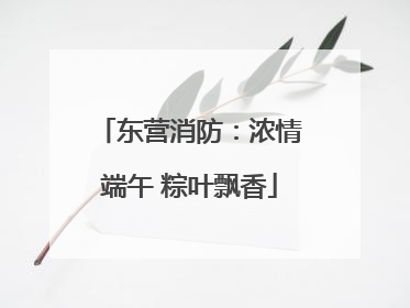 东营消防：浓情端午 粽叶飘香