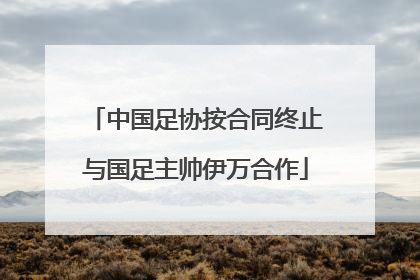 中国足协按合同终止与国足主帅伊万合作
