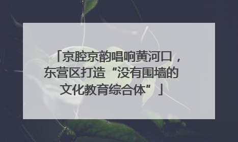 京腔京韵唱响黄河口，东营区打造“没有围墙的文化教育综合体”