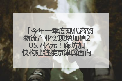 今年一季度现代商贸物流产业实现增加值205.7亿元！廊坊加快构建链接京津冀面向全世界的物流通道