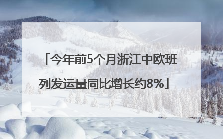 今年前5个月浙江中欧班列发运量同比增长约8%