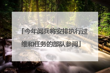 今年阅兵将安排执行过维和任务的部队参阅