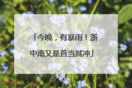 今晚，有暴雨！浙中南又是首当其冲