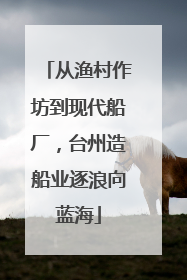 从渔村作坊到现代船厂，台州造船业逐浪向蓝海