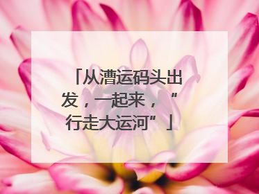 从漕运码头出发，一起来，“行走大运河”
