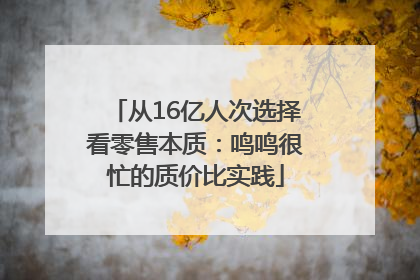 从16亿人次选择看零售本质：鸣鸣很忙的质价比实践