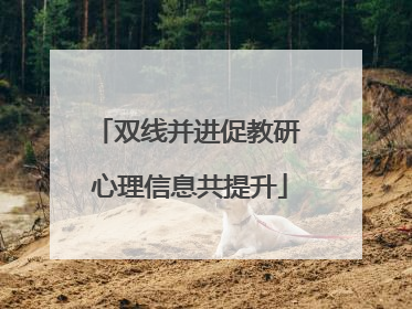 双线并进促教研 心理信息共提升