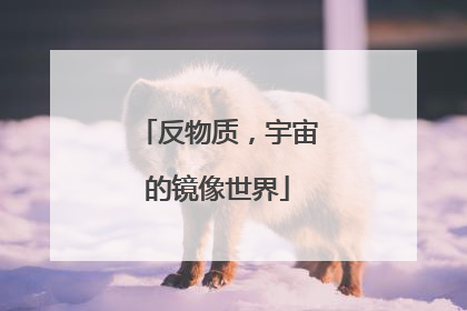 反物质，宇宙的镜像世界