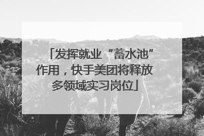 发挥就业“蓄水池”作用，快手美团将释放多领域实习岗位