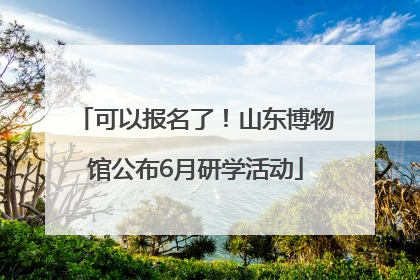 可以报名了！山东博物馆公布6月研学活动