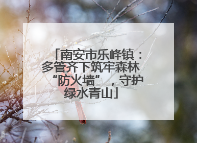 南安市乐峰镇：多管齐下筑牢森林“防火墙”，守护绿水青山
