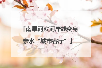 南旱河滨河岸线变身亲水“城市客厅”