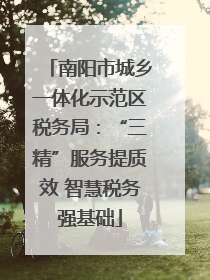 南阳市城乡一体化示范区税务局：“三精”服务提质效 智慧税务强基础