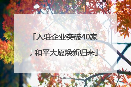 入驻企业突破40家，和平大厦焕新归来