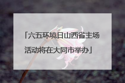 六五环境日山西省主场活动将在大同市举办
