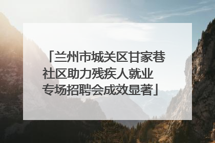 兰州市城关区甘家巷社区助力残疾人就业 专场招聘会成效显著